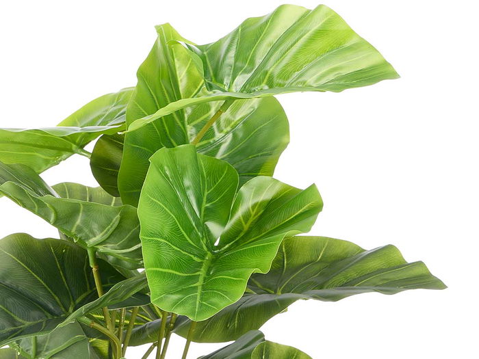 Ibergarden Maceta Planta Artificial de Hojas Anchas 70 cm de Altura, Plástico Verde/Negro, 50x50x70 cm, 18 Hojas (Set de 6)