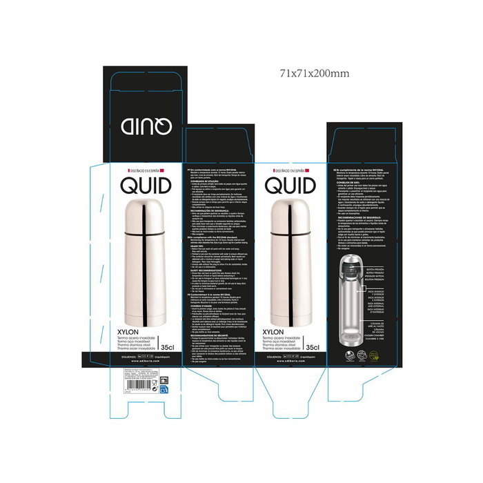 Termo Acero Inoxidable Xylon Quid 0,35 L (20 Unidades) Termo Acero Inoxidable Xylon Quid 0,35 L (20 Unidades)