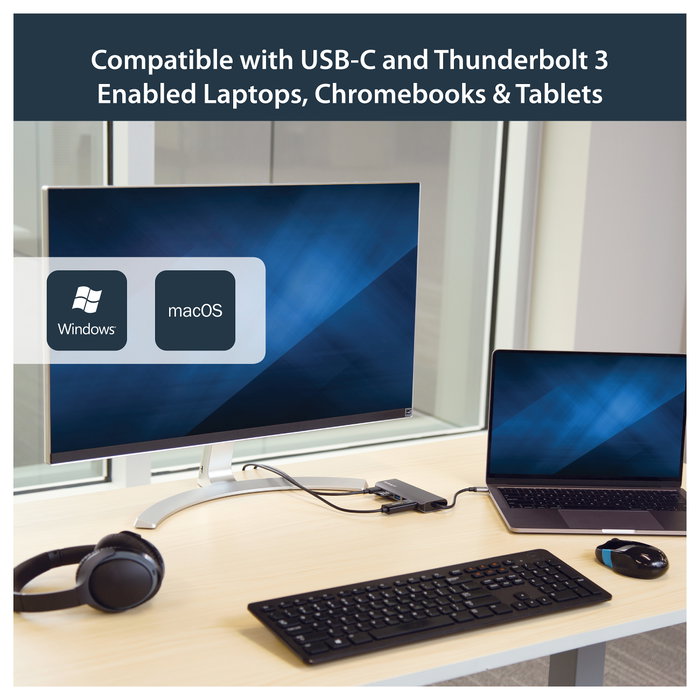 StarTech.com Docking Station USB-C con HDMI, Ethernet, Lector SD y PD 60W