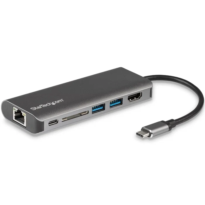 StarTech.com Docking Station USB-C HDMI Ethernet SD PD Negro/Gris