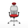 PIQUERAS Y CRESPO Silla de oficina Jorquera con mecanismo Sincro/Traslack, Rojo y Blanco