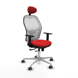 PIQUERAS Y CRESPO Silla de oficina Jorquera con mecanismo Sincro/Traslack, Rojo y Blanco