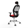 PIQUERAS Y CRESPO Silla de oficina Jorquera con mecanismo Sincro/Traslack, Rojo y Blanco