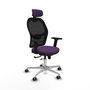 PIQUERAS Y CRESPO Silla de oficina Jorquera con mecanismo Sincro/Traslack, Morado y Negro