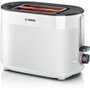 Bosch Tostadora MyMoment TAT2M121 - 2 Ranuras, 950W, Blanco, Función Centrado Automático del Pan, Descongelación, BPA Free