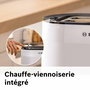 Bosch Tostadora MyMoment TAT2M121 - 2 Ranuras, 950W, Blanco, Función Centrado Automático del Pan, Descongelación, BPA Free