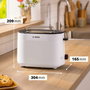 Bosch Tostadora MyMoment TAT2M121 - 2 Ranuras, 950W, Blanco, Función Centrado Automático del Pan, Descongelación, BPA Free