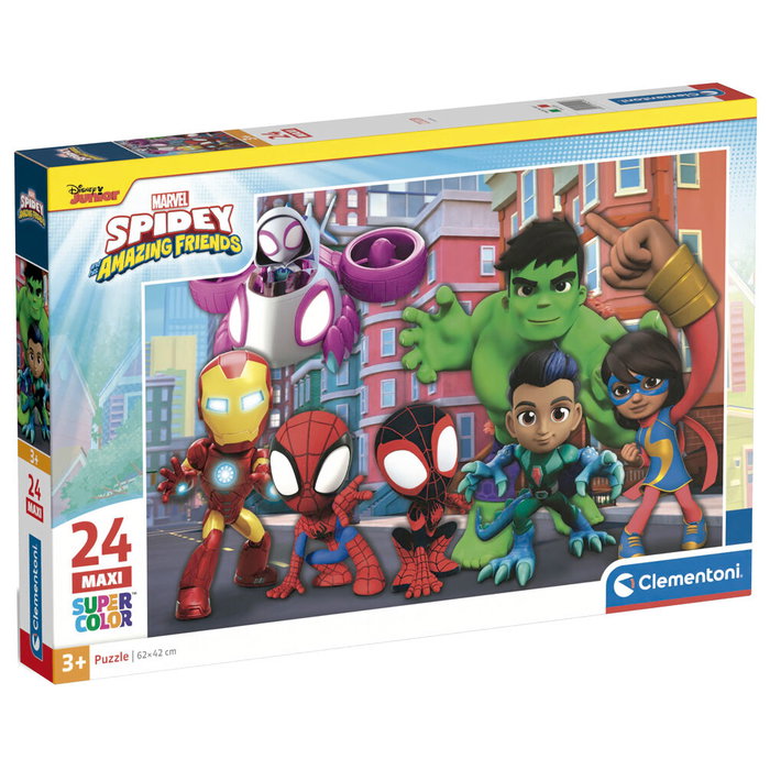 Clementoni Rompecabezas Maxi Spidey y sus extraordinarios amigos de Marvel, 24 piezas Clementoni Rompecabezas Maxi Spidey y sus extraordinarios amigos de Marvel, 24 piezas