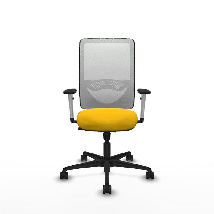 PIQUERAS Y CRESPO Silla de oficina Zulema con mecanismo Sincro, Amarillo y Blanco