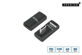 MicroConnect Adaptador USB-C Macho-Hembra en Ángulo Recto, 240W, 40Gbps, USB4 Gen 3x2