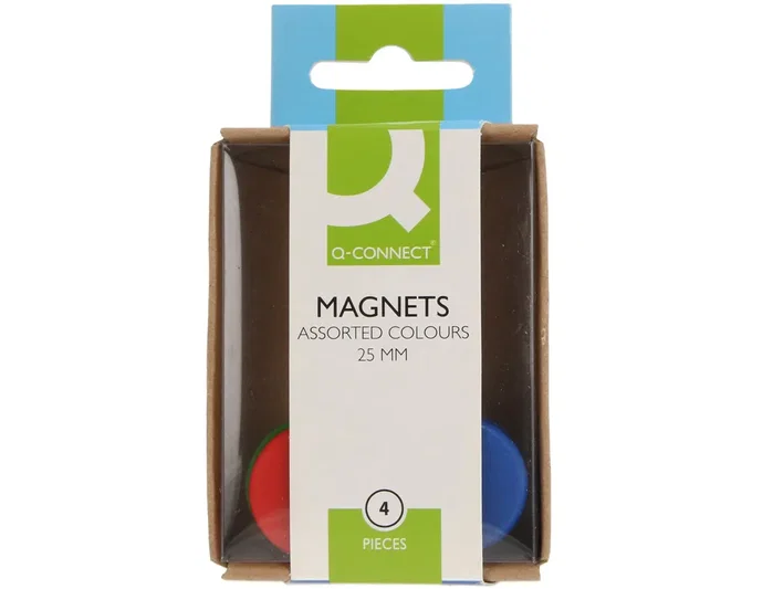 Q-Connect Iman para sujeción 25 mm colores surtidos caja de 4 unidades