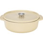KitchenAid Asador Ovalado de Hierro Fundido con Tapa 30cm, Creme