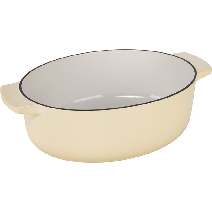 KitchenAid Asador Ovalado de Hierro Fundido con Tapa 30cm, Creme KitchenAid Asador Ovalado de Hierro Fundido con Tapa 30cm, Creme