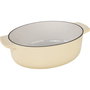 KitchenAid Asador Ovalado de Hierro Fundido con Tapa 30cm, Creme