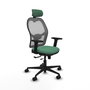 PIQUERAS Y CRESPO Silla de oficina Jorquera con mecanismo Sincro/Traslack, Verde esmeralda y Gris