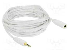 DeLOCK Cable de extensión de audio 3,5 mm Macho a Hembra, 5 m, Blanco