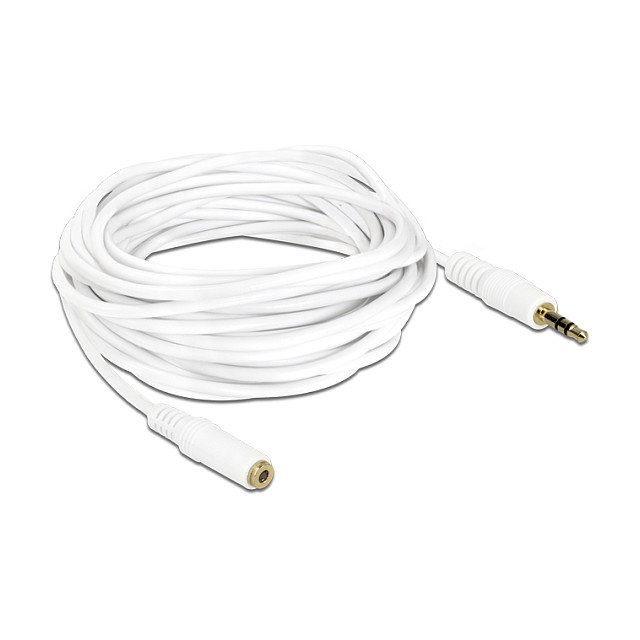 DeLOCK Cable de audio 3,5 mm Macho a Hembra 5 m Blanco