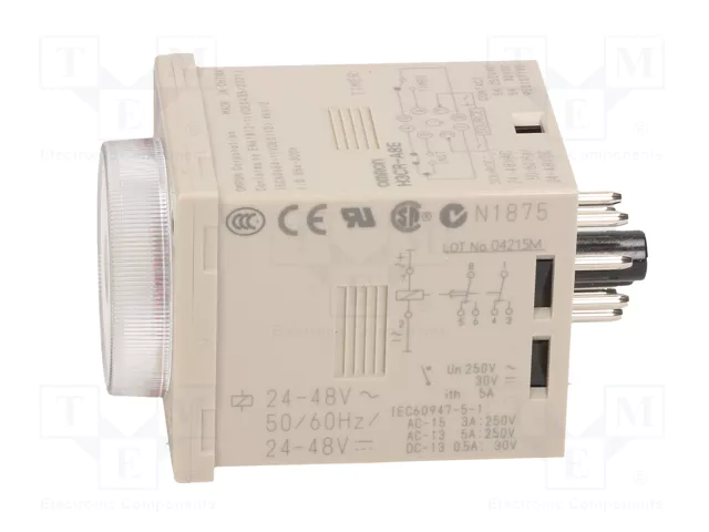OMRON H3CR-A8E24-48 Relé de tiempo SPDT 24-48VAC/DC