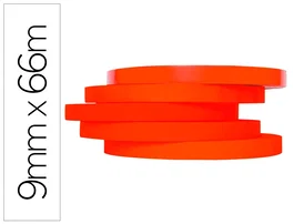 Q-connect Cinta Adhesiva para Máquinas Precintadoras de Bolsas, Roja, 66 m x 9 mm, Cierre Permanente y Resistente