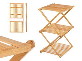 Giftdecor Estanteria Bambu 3 Baldas Plegable 40x62x33.5cm Natural (Set de 4)