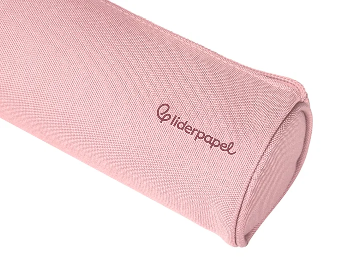 Liderpapel Estuche portatodo Classic cilíndrico ancho rosa