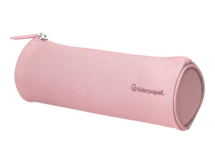 Liderpapel Estuche portatodo Classic cilíndrico ancho rosa