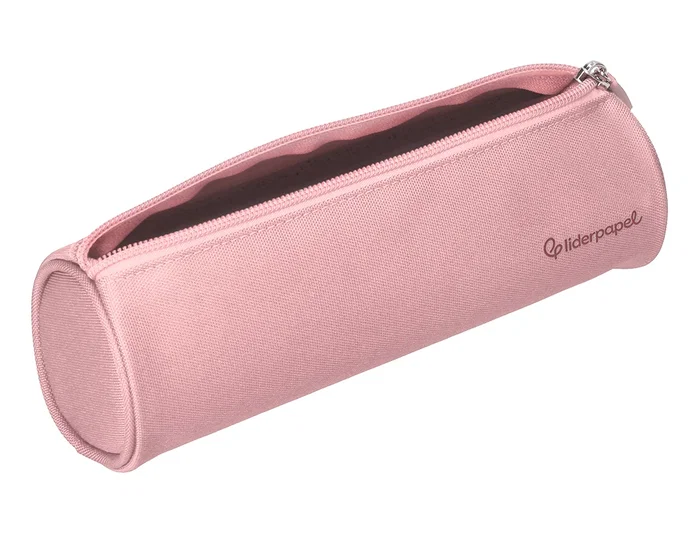 Liderpapel Estuche portatodo Classic cilíndrico ancho rosa