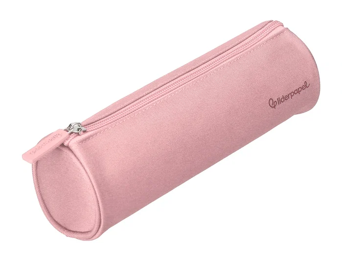 Liderpapel Estuche portatodo Classic cilíndrico ancho rosa