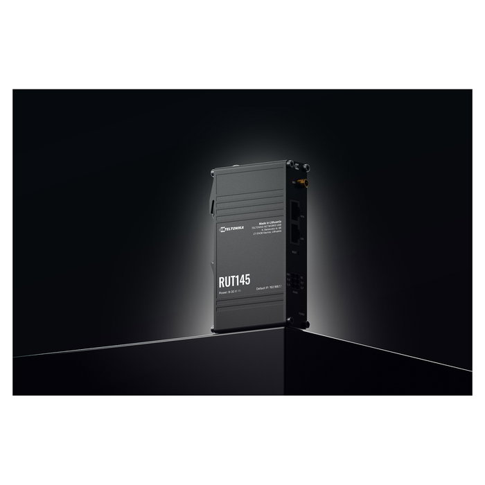 Teltonika RUT145 Router Industrial Ethernet Compacto con Wi-Fi 4 (802.11n), Banda Única 2.4 GHz, RS-485, PoE, 2 Puertos LAN