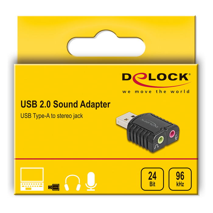 DeLOCK 65964 Tarjeta de Sonido Externa USB 24 Bit / 96 kHz Plug & Play para Windows, MAC, Linux, Chrome OS con Conectores USB-A y 3.5 mm DeLOCK 65964 Tarjeta de Sonido Externa USB 24 Bit / 96 kHz Plug & Play para Windows, MAC, Linux, Chrome OS con Conectores USB-A y 3.5 mm