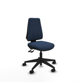 PIQUERAS Y CRESPO Silla de oficina Elche, mecanismo Asincro, Azul marino, Sin brazos