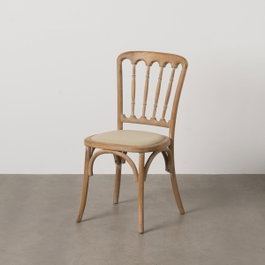 Ixia Silla Natural-Beige de Madera y Tejido 45 x 46 x 92 cm