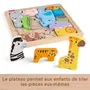 Fisher-Price JFG10 Puzzle De Madera De Animales Para Niños +3 Años Con 13 Piezas Y Bandeja Clasificadora
