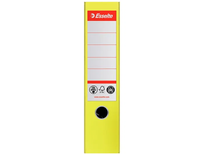 Esselte Archivador de Palanca N 1 CO2 Neutral DIN A4 Cartón Forrado Lomo 75 mm Amarillo Vivida