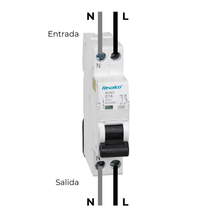 Revalco Magnetotermico 1 Polo+Neutro 10A Estrecho