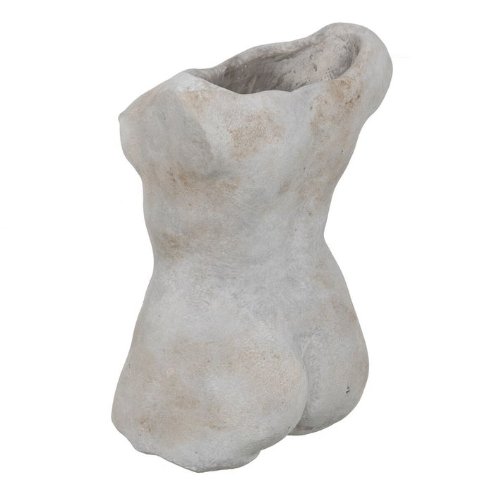 Ixia Macetero Busto Gris Cemento Decoración 19 x 13,50 x 27 cm