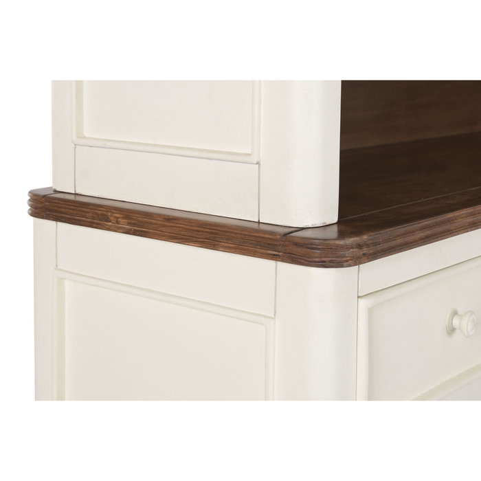 DKD Home Decor Vitrina Tradicional Crema Marron Oscuro Mango y MDF 150 x 190 x 45 cm con 6 cajones y 6 puertas