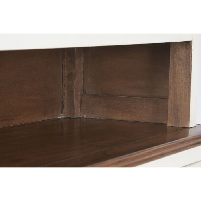 DKD Home Decor Vitrina Tradicional Crema Marron Oscuro Mango y MDF 150 x 190 x 45 cm con 6 cajones y 6 puertas