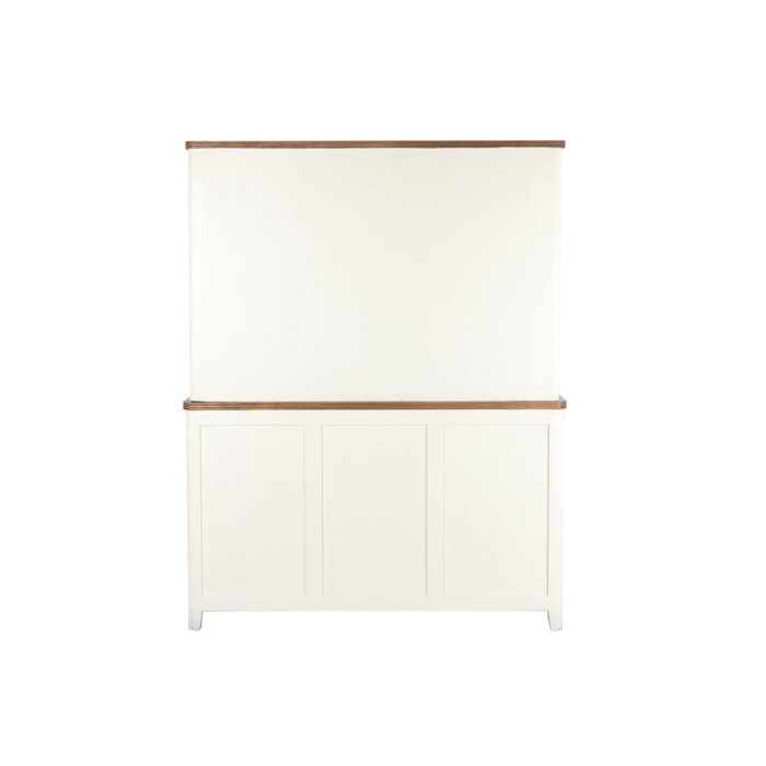 DKD Home Decor Vitrina Tradicional Crema Marron Oscuro Mango y MDF 150 x 190 x 45 cm con 6 cajones y 6 puertas