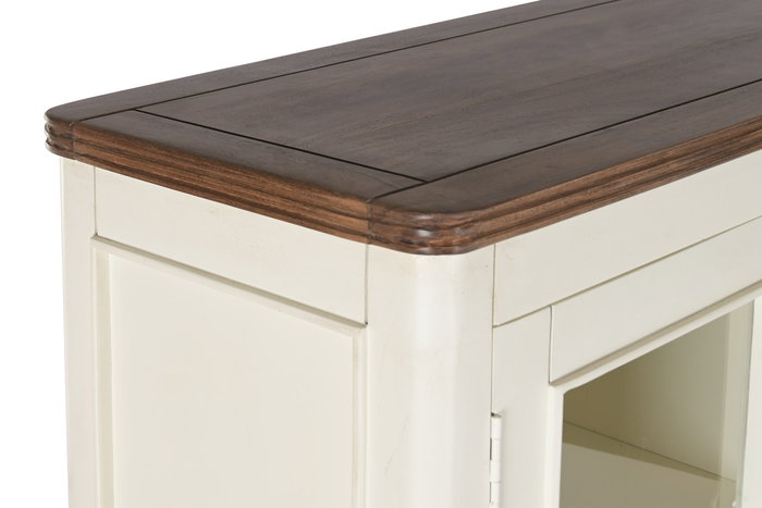 DKD Home Decor Vitrina Tradicional Crema Marron Oscuro Mango y MDF 150 x 190 x 45 cm con 6 cajones y 6 puertas