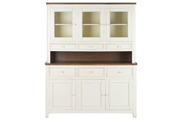DKD Home Decor Vitrina Tradicional Crema Marron Oscuro Mango y MDF 150 x 190 x 45 cm con 6 cajones y 6 puertas