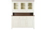 DKD Home Decor Vitrina Tradicional Crema Marron Oscuro Mango y MDF 150 x 190 x 45 cm con 6 cajones y 6 puertas