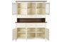 DKD Home Decor Vitrina Tradicional Crema Marron Oscuro Mango y MDF 150 x 190 x 45 cm con 6 cajones y 6 puertas