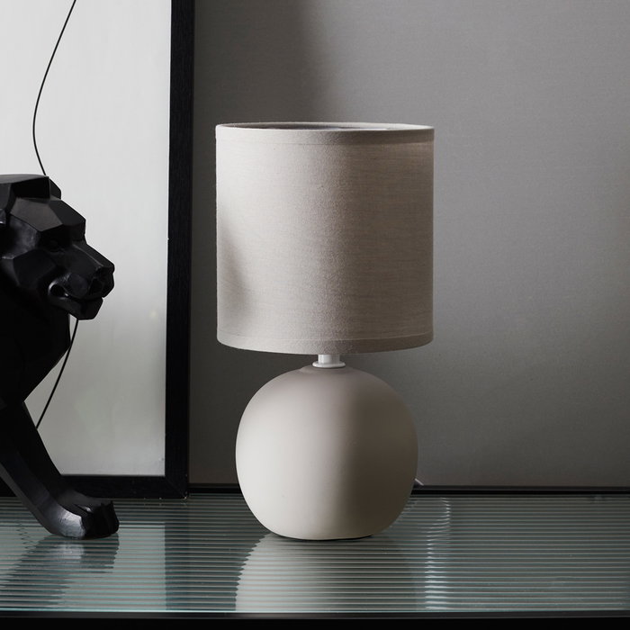 Home Deco Factory Lámpara de Mesa Cerámica Gris Colección Natural