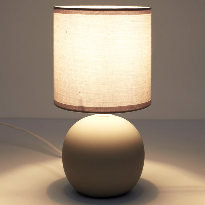 Home Deco Factory Lámpara de Mesa Cerámica Gris Colección Natural