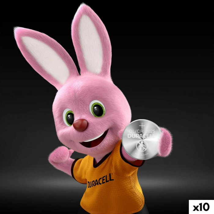 DURACELL Pack de 10 blísteres de 2 pilas de botón CR2025