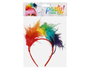 Diadema Plumas Arcoíris Tocado para Disfraces Carnaval Showgirl Drag Queen Fantasía Colorido Divertido