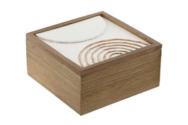 DKD Home Decor Caja MDF y Yeso 16x16x8 Natural