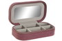 DKD Home Decor Joyero Colección Pana rosa Ambiente Urban Magenta Crema 10 x 5 x 18.5 cm (4 Unidades)