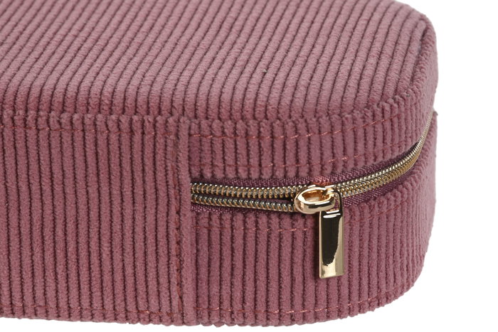 DKD Home Decor Joyero Colección Pana rosa Ambiente Urban Magenta Crema 10 x 5 x 18.5 cm (4 Unidades)